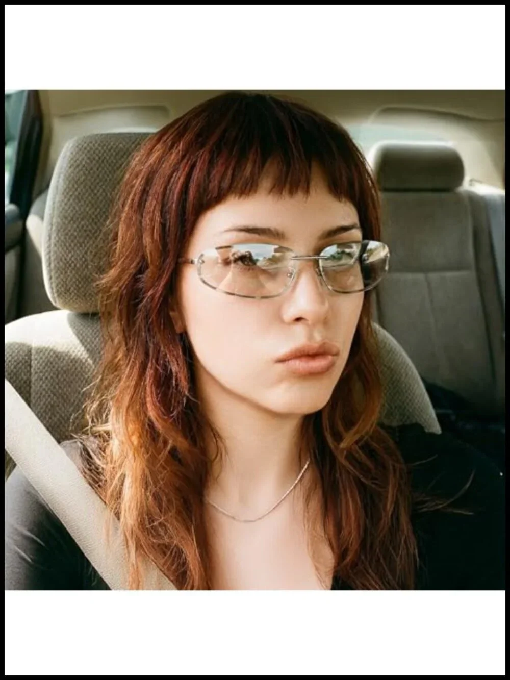 Trendy Y2K Semi-Rimless Metal Sunglasses with UV400 Protection